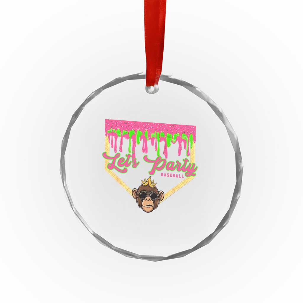 Lets Party Monkey Baseball Game Day Crystal Glass Ornament Neon Dripping Homeplate Funny Ball Party Fans TS02 Print Your Wear