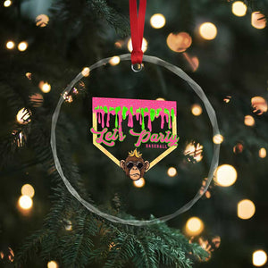 Lets Party Monkey Baseball Game Day Crystal Glass Ornament Neon Dripping Homeplate Funny Ball Party Fans TS02 Print Your Wear
