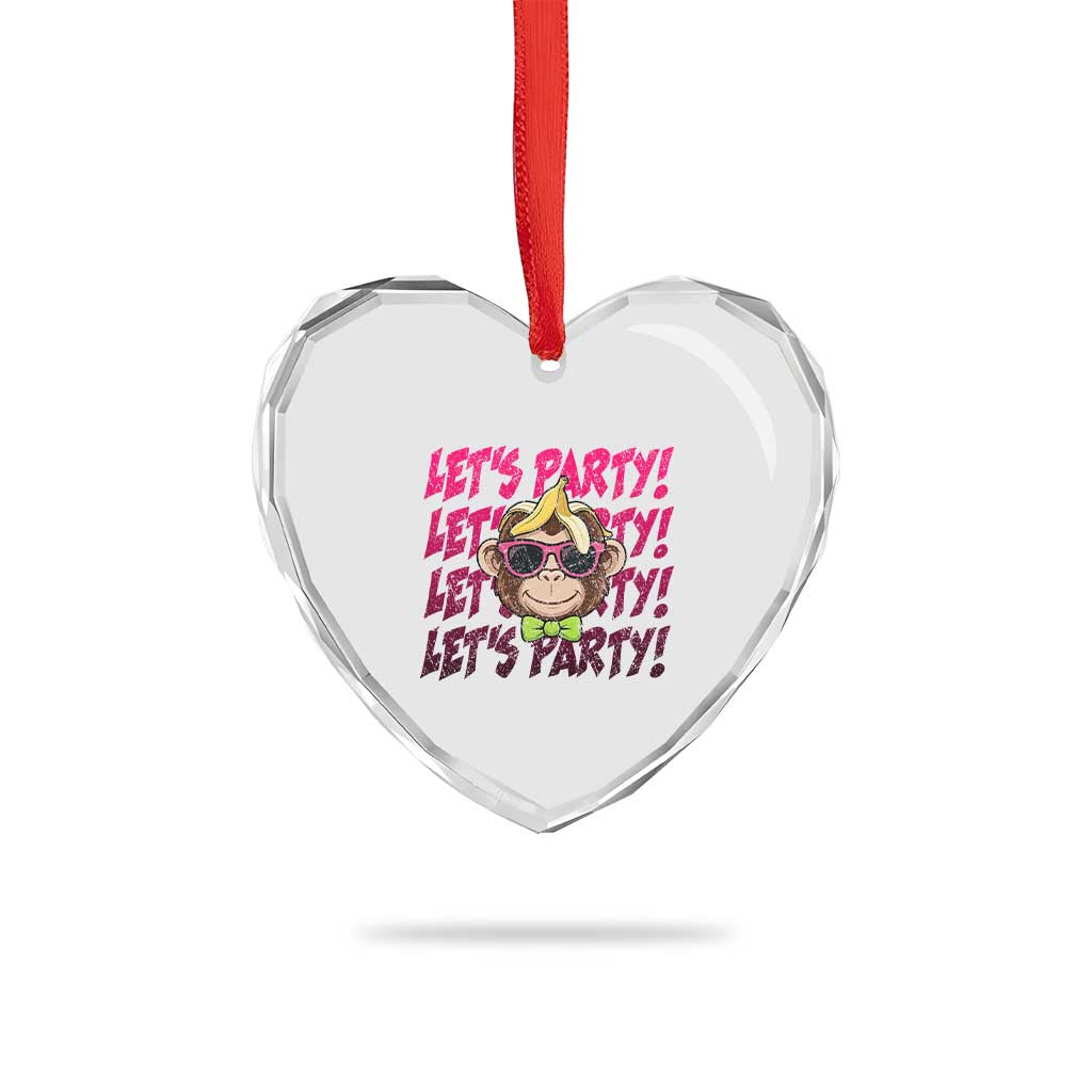 Lets Party Monkey Baseball Heart Crystal Glass Ornament Funny Ball Party Game Day Fans TS02 Print Your Wear