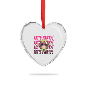 Lets Party Monkey Baseball Heart Crystal Glass Ornament Funny Ball Party Game Day Fans TS02 Print Your Wear