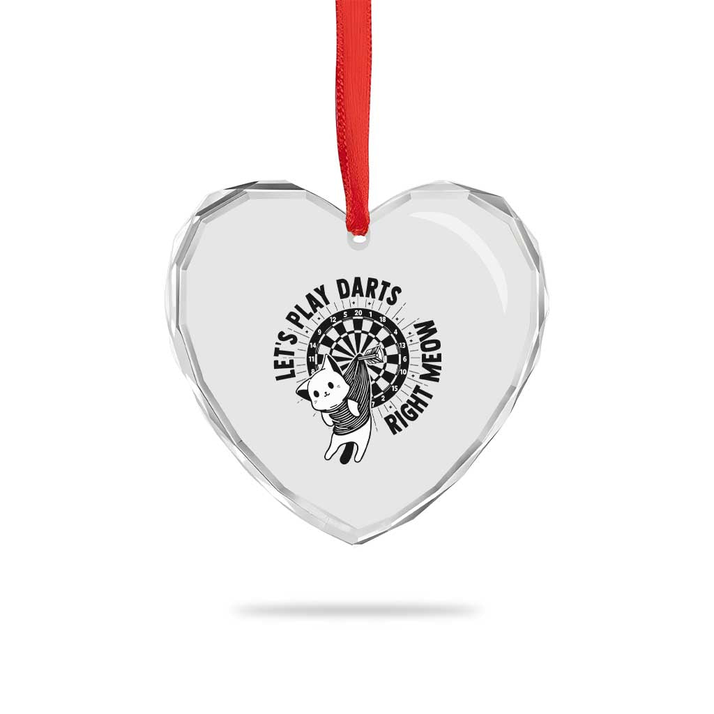 Lets Play Darts Right Meow Heart Crystal Glass Ornament Cute Cat Dart Player Pub Game Gift TS12 Print Your Wear