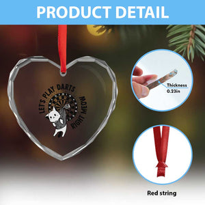 Lets Play Darts Right Meow Heart Crystal Glass Ornament Cute Cat Dart Player Pub Game Gift TS12 Print Your Wear