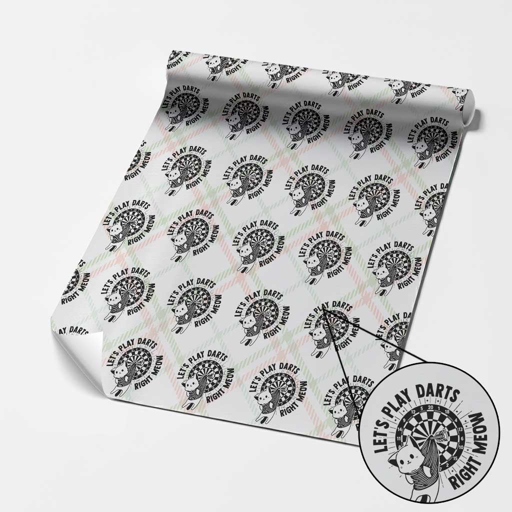Lets Play Darts Right Meow Wrapping Paper Roll Cute Cat Dart Player Pub Game Gift TS12 Christmas Plaid Print Your Wear