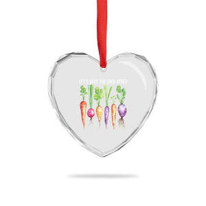 Let's Roots For Each Other Vegetable Heart Crystal Glass Ornament Motivational TS10 Print Your Wear