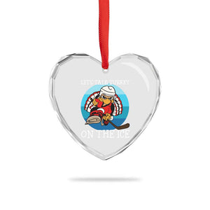 Lets Talk Turkey On The Ice Heart Crystal Glass Ornament Retro Ocean Blue Ice Hockey Gift TS12 Print Your Wear