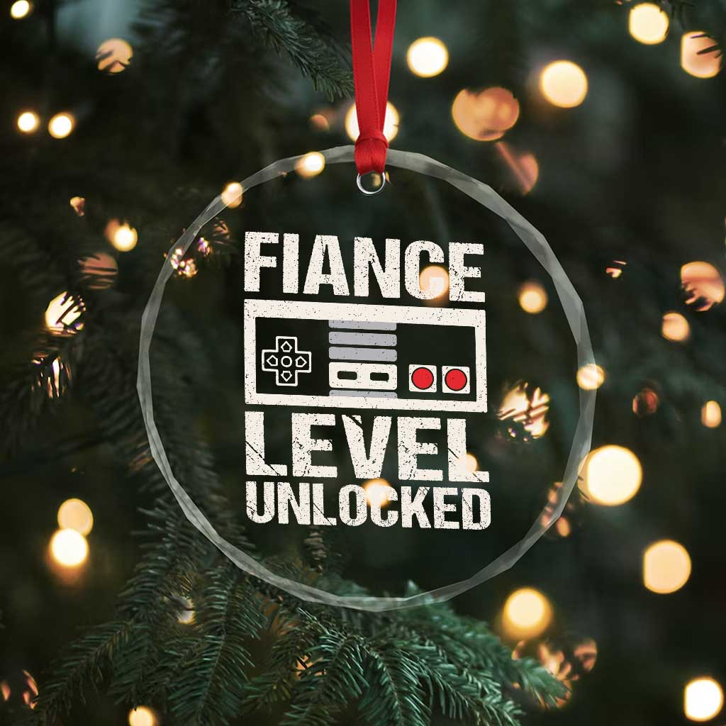 Leveled Fiance Unlocked Crystal Glass Ornament Engagement Gift For Fiancé Bachelor Party TS10 Print Your Wear