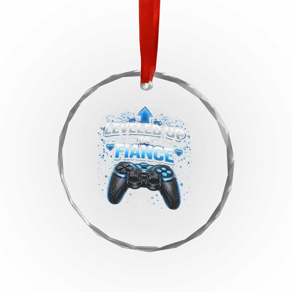 Leveled Up To Fiance Crystal Glass Ornament Newly Engaged Gifts For Him Gamer TS10 Print Your Wear