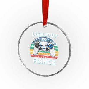 Leveled Up To Fiance Crystal Glass Ornament Retro Newly Engaged Gifts For Him TS10 Print Your Wear