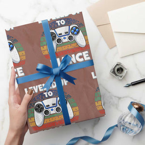 Leveled Up To Fiance Wrapping Paper Roll Retro Newly Engaged Gifts For Him TS10 Mocha Print Your Wear