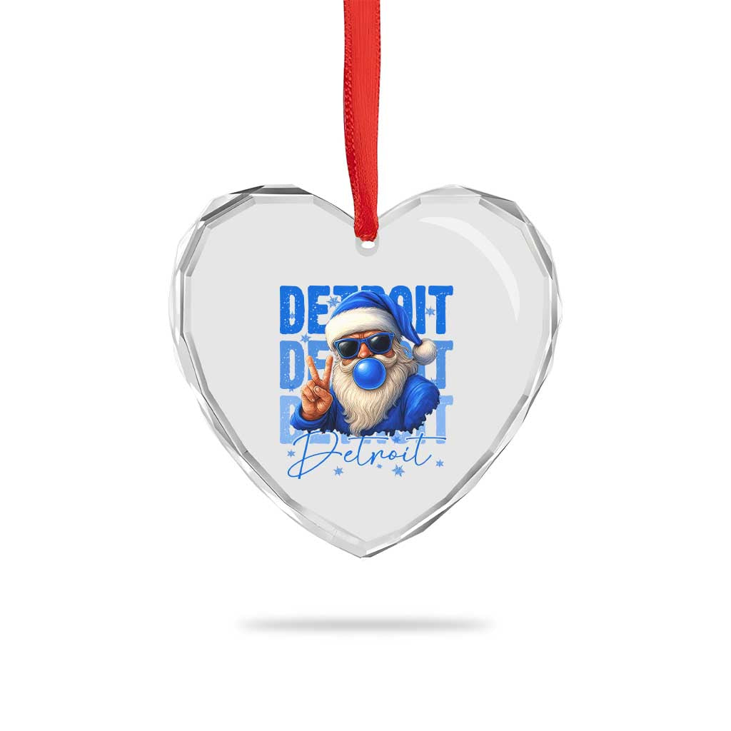 LF Football Christmas Heart Crystal Glass Ornament Santa Retro Sports Fan Game Day TS10 Print Your Wear