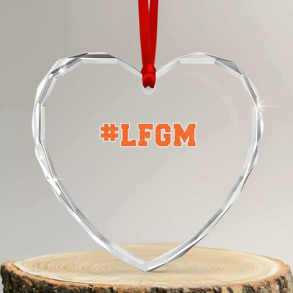 LFGM Heart Crystal Glass Ornament Vintage Retro Throwback Design TS10 Transparent Glass 3'' Heart Print Your Wear