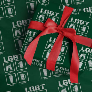 LGBT Let's Get Beers Tonight Wrapping Paper Roll Funny Beer Drinking TS12 Green Print Your Wear