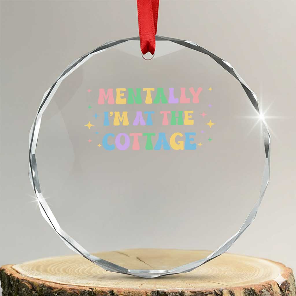 LGBT Romance Hockey Crystal Glass Ornament Mentally Im At The Cottage Team Hollanov Fan TS10 Transparent Glass 3'' Circle Print Your Wear