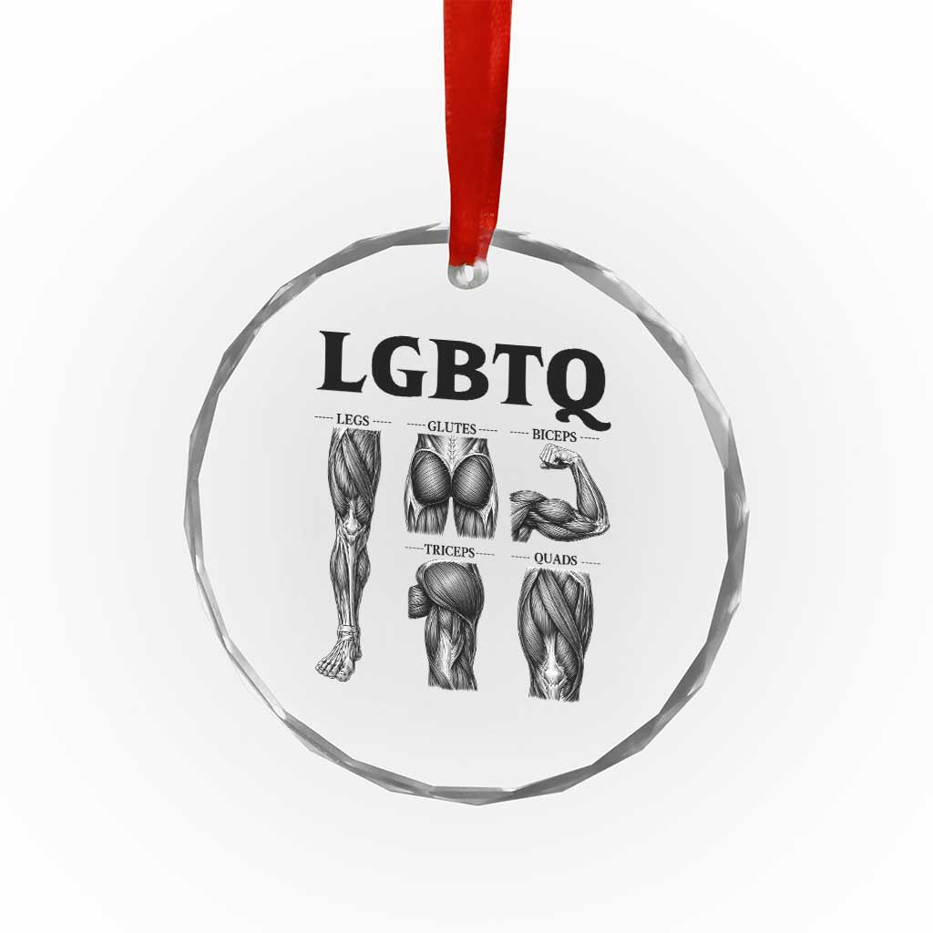 LGBTQ Acronym Funny Fitness Gym Muscle Graphic Crystal Glass Ornament Legs Glutes Biceps Triceps Quads TS02 Print Your Wear