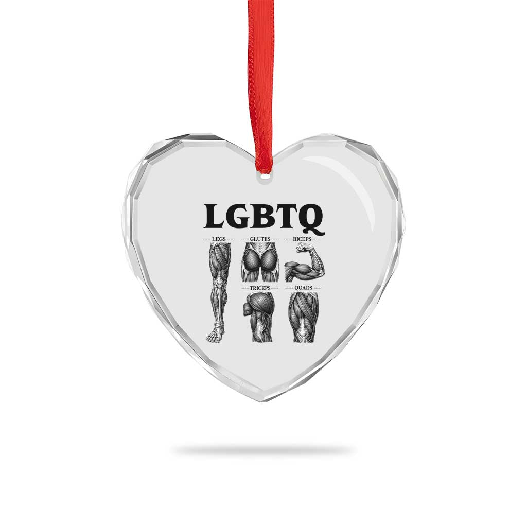 LGBTQ Acronym Funny Fitness Gym Muscle Graphic Heart Crystal Glass Ornament Legs Glutes Biceps Triceps Quads TS02 Print Your Wear