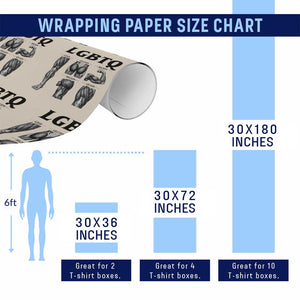 LGBTQ Acronym Funny Fitness Gym Muscle Graphic Wrapping Paper Roll Legs Glutes Biceps Triceps Quads TS02 Print Your Wear