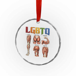 LGBTQ Acronym Funny Fitness Gym Rainbow Muscle Graphic Crystal Glass Ornament Legs Glutes Biceps Triceps Quads TS02 Print Your Wear