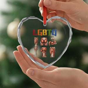 LGBTQ Acronym Funny Fitness Gym Rainbow Muscle Graphic Heart Crystal Glass Ornament Legs Glutes Biceps Triceps Quads TS02 Print Your Wear