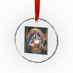 LGBTQ Pride Raccoon Rainbow Flag Crystal Glass Ornament Funny Drinking Beer TS14 Print Your Wear