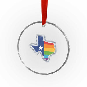 LGBTQ Texas State Flag Crystal Glass Ornament TS10 Print Your Wear