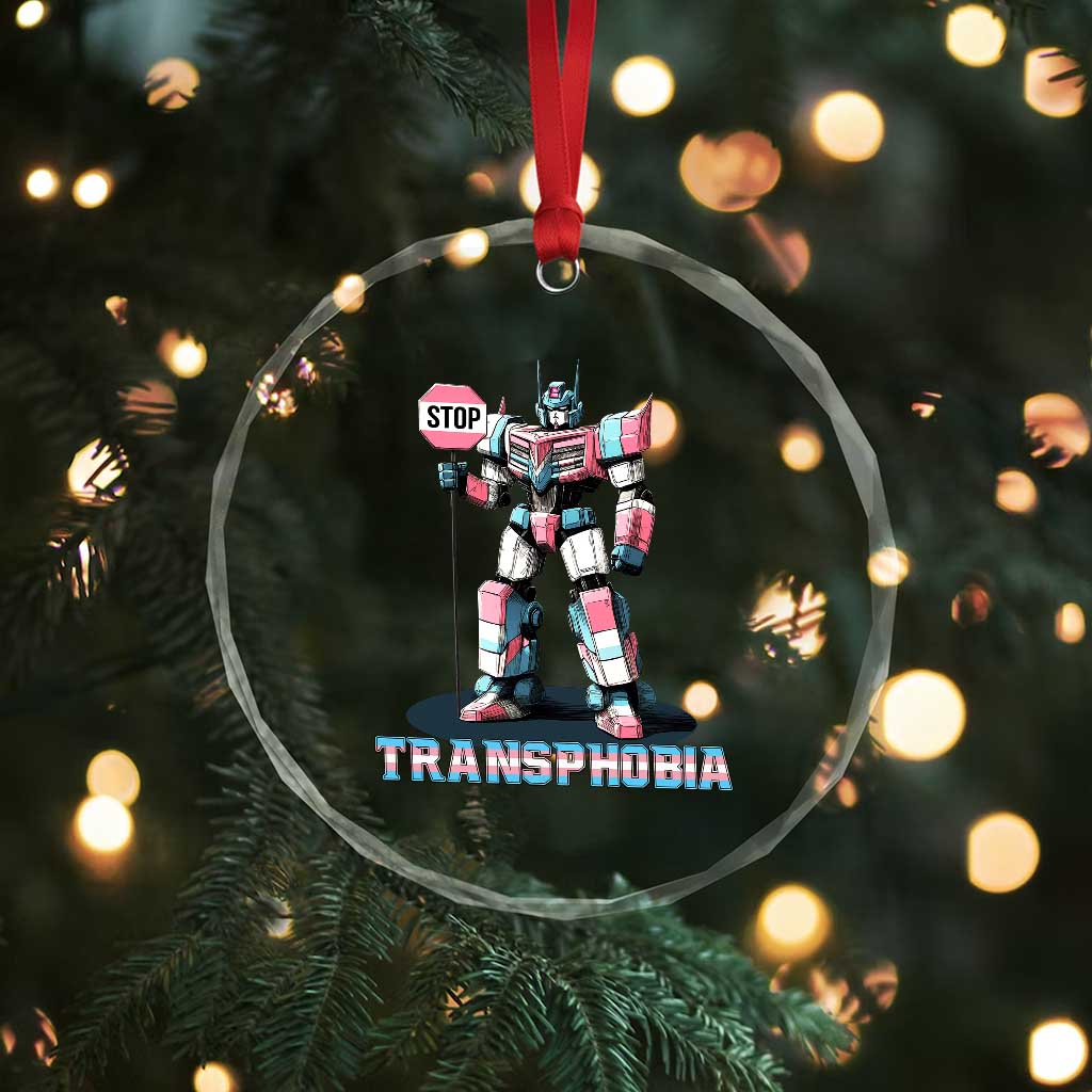 LGBTQ Trans Crystal Glass Ornament Stop Transphobia Trans Rights Social Justice TS10 Print Your Wear