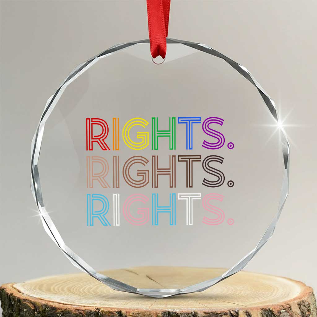 LGBTQ Trans Rights Crystal Glass Ornament Social Justice Equality Human Rights TS10 Transparent Glass 3'' Circle Print Your Wear