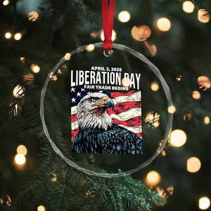 Liberation Day April 2 2025 Crystal Glass Ornament Fair Trade Patriotic American Eagle USA Flag TS02 Print Your Wear