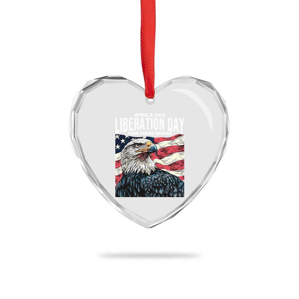 Liberation Day April 2 2025 Heart Crystal Glass Ornament Fair Trade Patriotic American Eagle USA Flag TS02 Print Your Wear