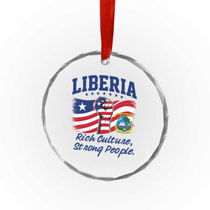 Liberia Rich Culture Strong People Patriotic Crystal Glass Ornament Liberian Flag Fist Coat Of Arms Heritage Pride