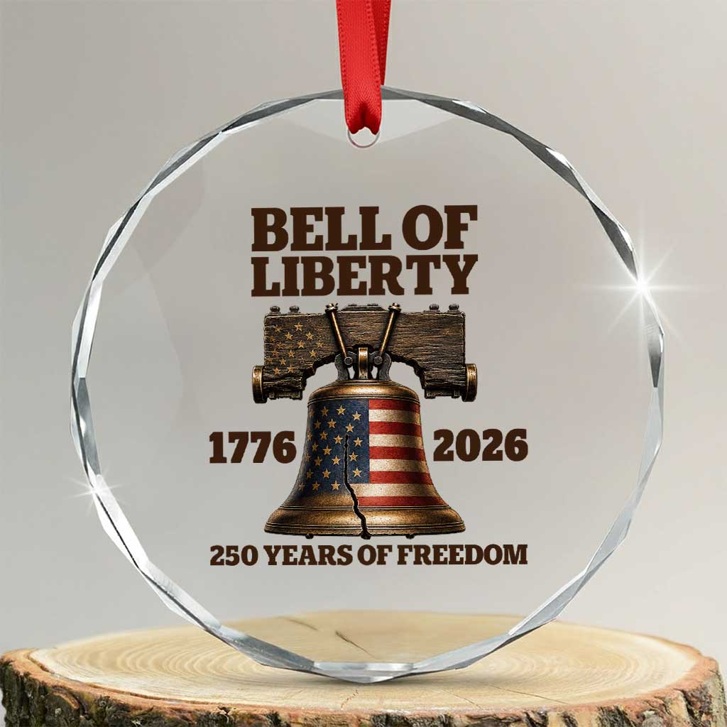 Liberty Bell 250th Anniversary Crystal Glass Ornament American Pride Gift TS12 Transparent Glass 3'' Circle Print Your Wear