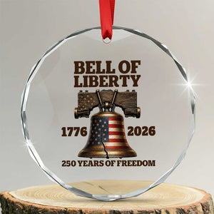 Liberty Bell 250th Anniversary Crystal Glass Ornament American Pride Gift TS12 Transparent Glass 3'' Circle Print Your Wear