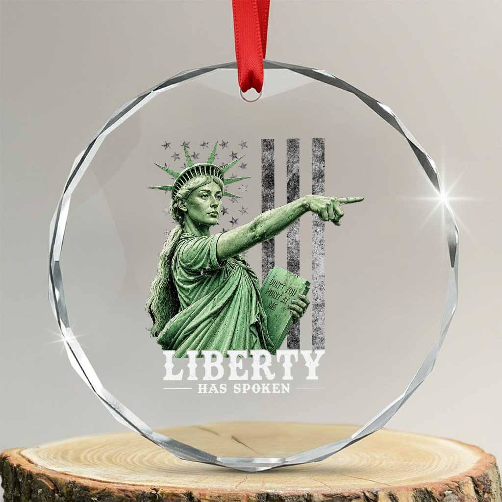 Liberty Has Spoken Crystal Glass Ornament Funny Basketball Statue of Liberty Pointing Meme TS11 Transparent Glass 3'' Circle Print Your Wear