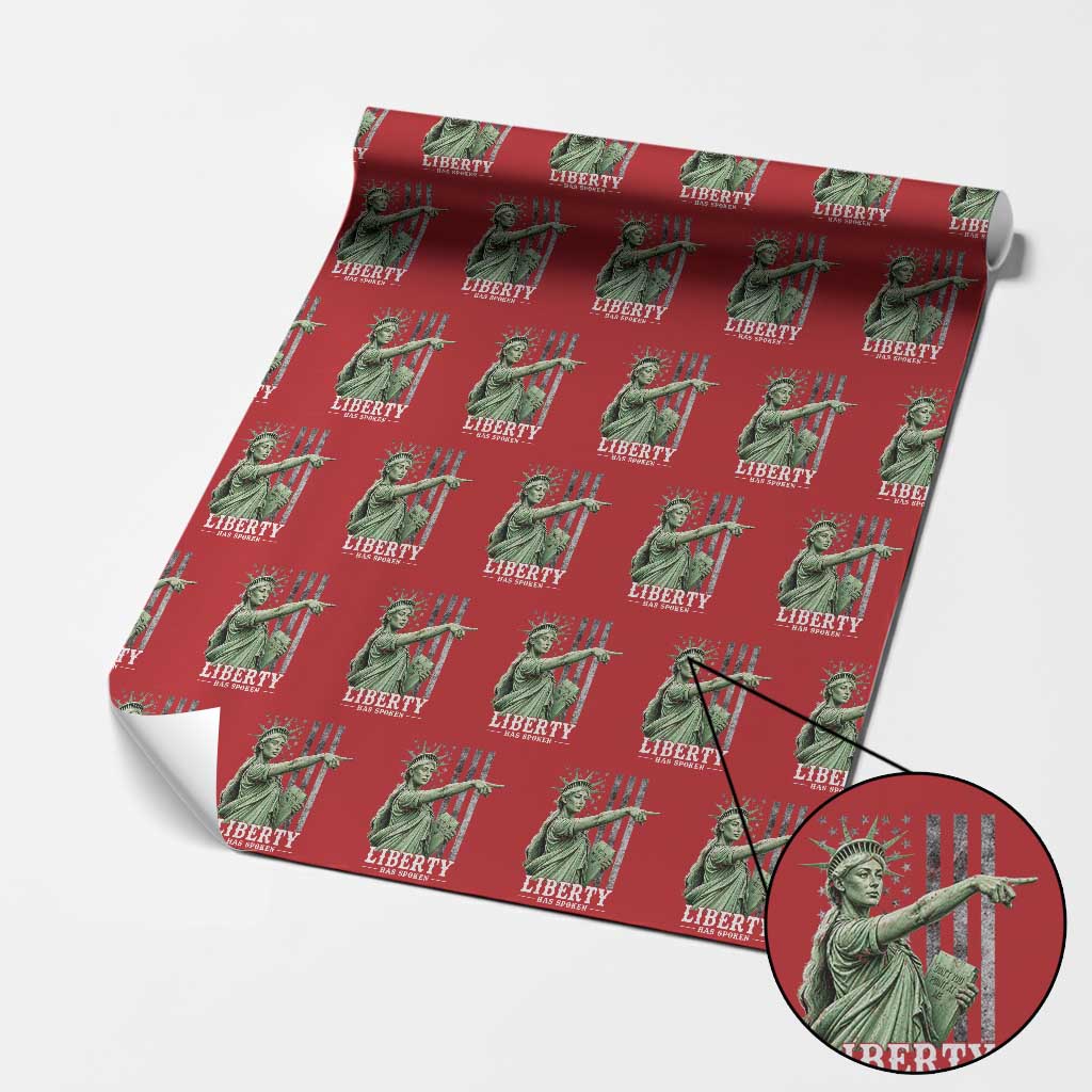 Liberty Has Spoken Wrapping Paper Roll Funny Basketball Statue of Liberty Pointing Meme TS11 Red Print Your Wear
