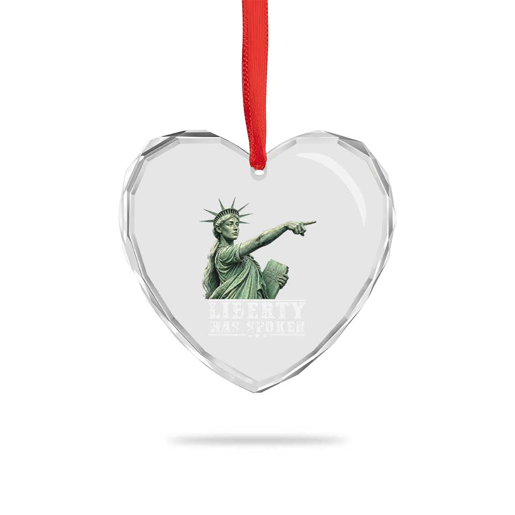 Liberty Has Spoken Pointing Statue Parody Heart Crystal Glass Ornament Funny Sarcastic Basketball Sports Viral Meme Americana TS02 Print Your Wear