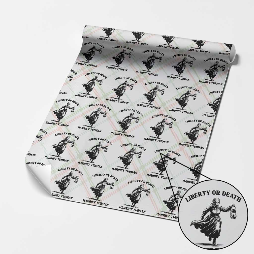 Liberty Or Death Wrapping Paper Roll Harriet Tubman Quote TS12 Christmas Plaid Print Your Wear