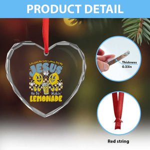 Life Gave Me Some Lemons But My Jesus He Be Makin Lemonade Heart Crystal Glass Ornament Retro Lemon TS11 Print Your Wear