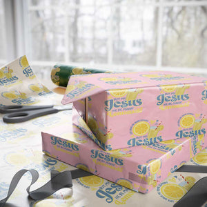 Life Gave Me Some Lemons But My Jesus He Be Makin Lemonade Wrapping Paper Roll TS11 Light Pink Print Your Wear