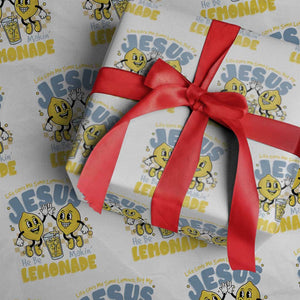 Life Gave Me Some Lemons But My Jesus He Be Makin Lemonade Wrapping Paper Roll Retro Lemon TS11 White Print Your Wear