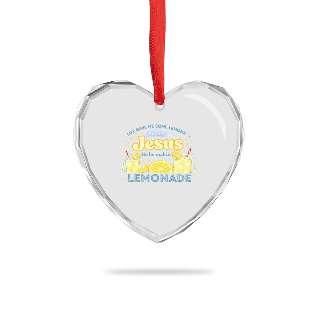 Life Gave Me Some Lemons Heart Crystal Glass Ornament Funny Lemonade Jesus Christian TS10 Print Your Wear