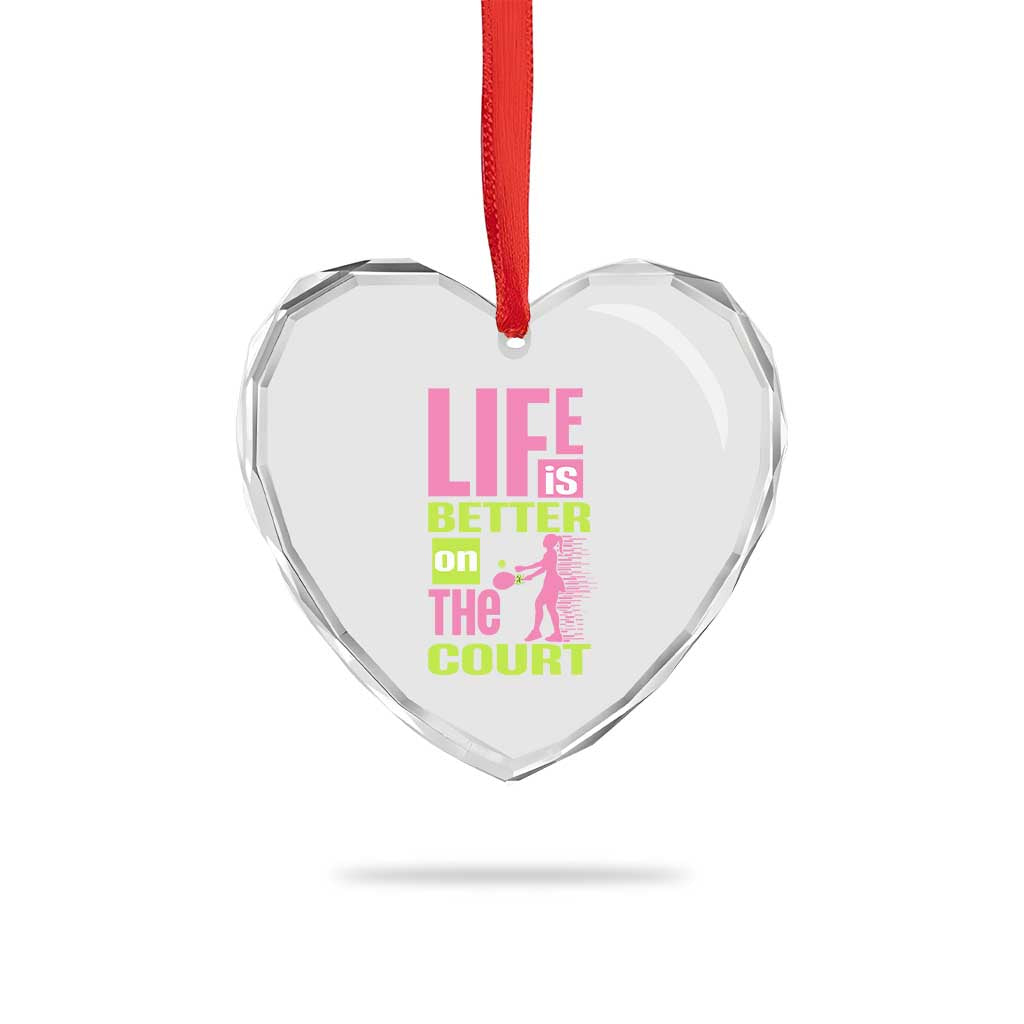 Life Is Better On The Court Heart Crystal Glass Ornament Gift For Tennis Fan TS12 Print Your Wear