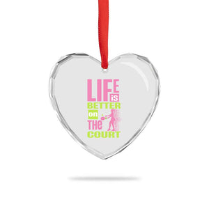 Life Is Better On The Court Heart Crystal Glass Ornament Gift For Tennis Fan TS12 Print Your Wear