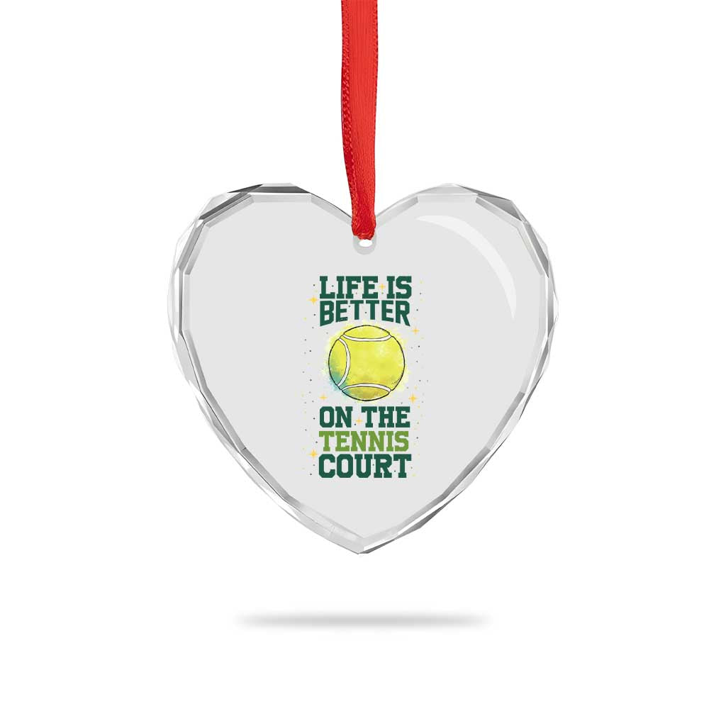 Life Is Better On The Court Heart Crystal Glass Ornament Tennis Lover Gift TS12 Print Your Wear