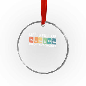 Life is Full of Important Choices Crystal Glass Ornament Funny Retro Golfing Clubs Golf Lover Gift TS10 Print Your Wear