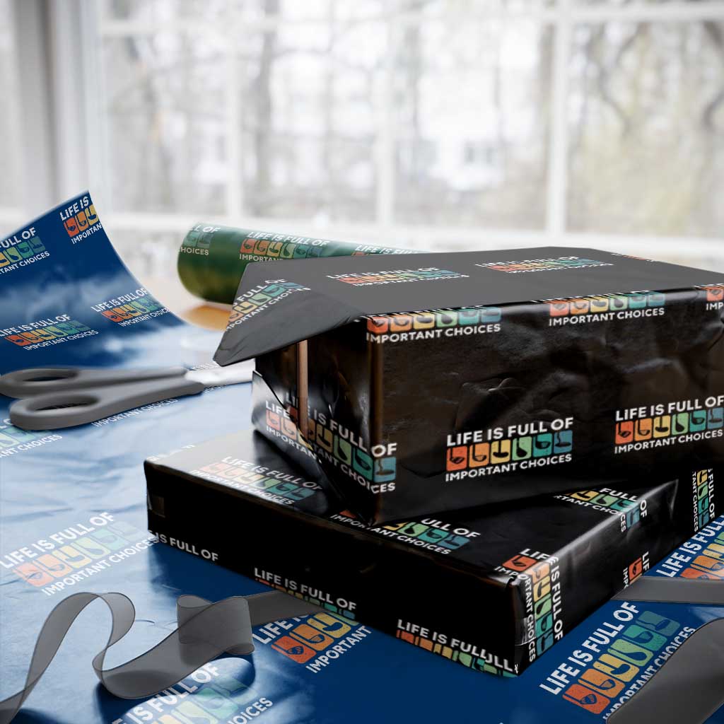 Life is Full of Important Choices Wrapping Paper Roll Funny Retro Golfing Clubs Golf Lover Gift TS10 Black Print Your Wear