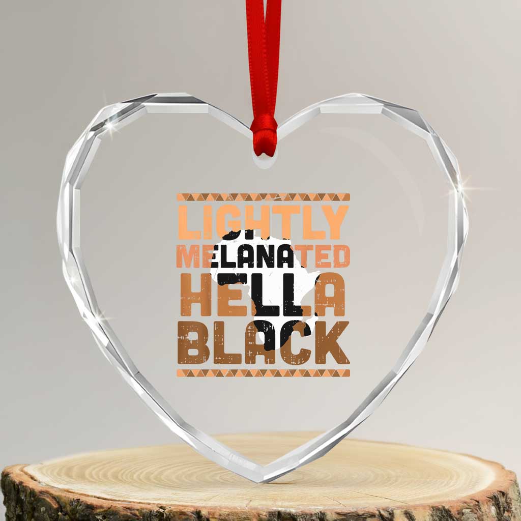 Lightly Melanated Hella Black Heart Crystal Glass Ornament Melanin African Pride Map Black History TS11 Transparent Glass 3'' Heart Print Your Wear