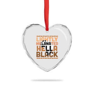 Lightly Melanated Hella Black Heart Crystal Glass Ornament Melanin African Pride Map Black History TS11 Print Your Wear