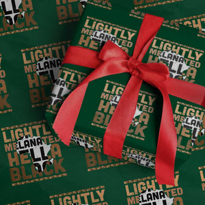 Lightly Melanated Hella Black Wrapping Paper Roll Melanin African Pride Map Black History TS11 Green Print Your Wear