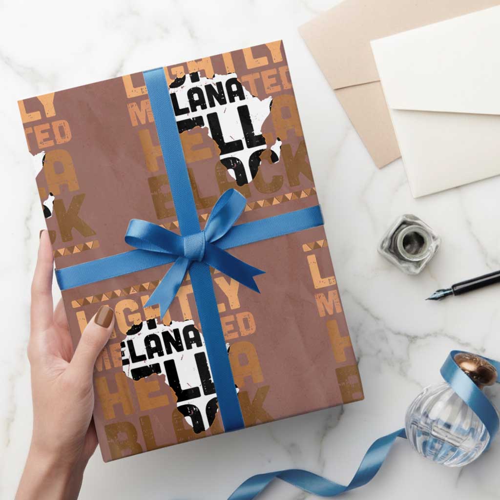 Lightly Melanated Hella Black Wrapping Paper Roll Melanin African Pride Map Black History TS11 Mocha Print Your Wear