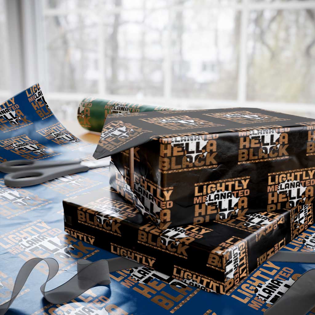Lightly Melanated Hella Black Wrapping Paper Roll Melanin African Pride Map Black History TS11 Black Print Your Wear