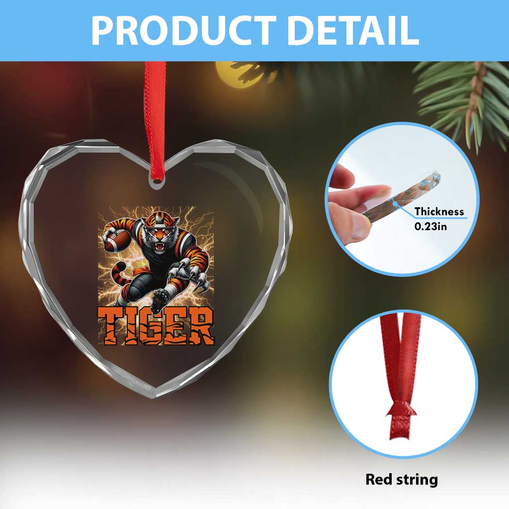 Lightning Tiger Lover Heart Crystal Glass Ornament Sport Lover Gift TS12 Print Your Wear